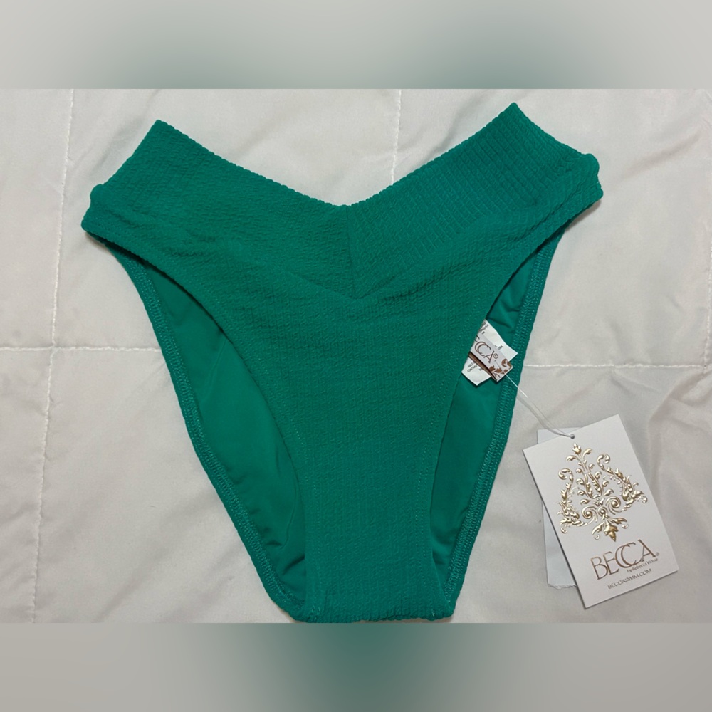 BECCA Emerald Green High-Cut Bikini Bottom